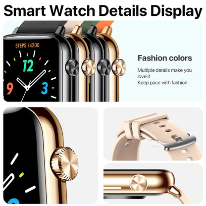 Relojes Inteligentes Para Hombre/Mujeres (Responder/Hacer Llamadas), Reloj Deportivo De Moda, Rosa