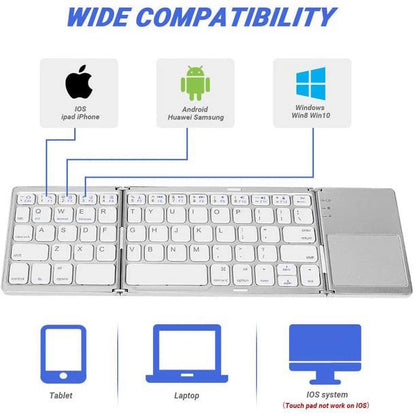 Teclado Inalámbrico Portátil Con Panel Táctil, Gris