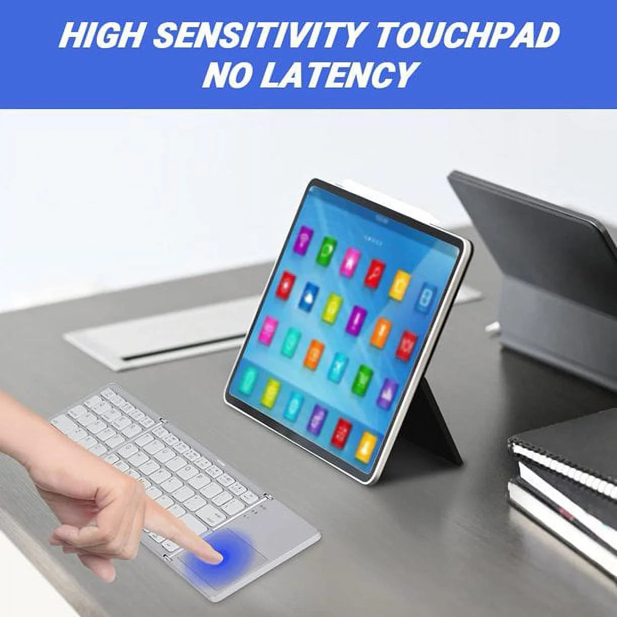 Teclado Inalámbrico Portátil Con Panel Táctil, Gris